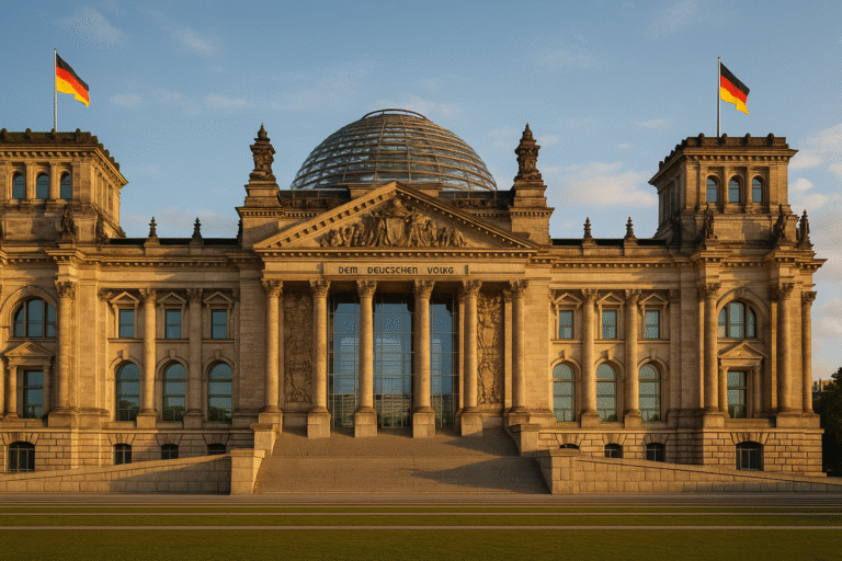 Der Deutsche Bundestag in der Sonne